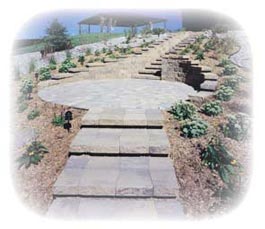 Another gorgeous stone walkway with landing.