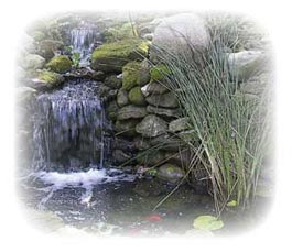 A custom stone waterfall.